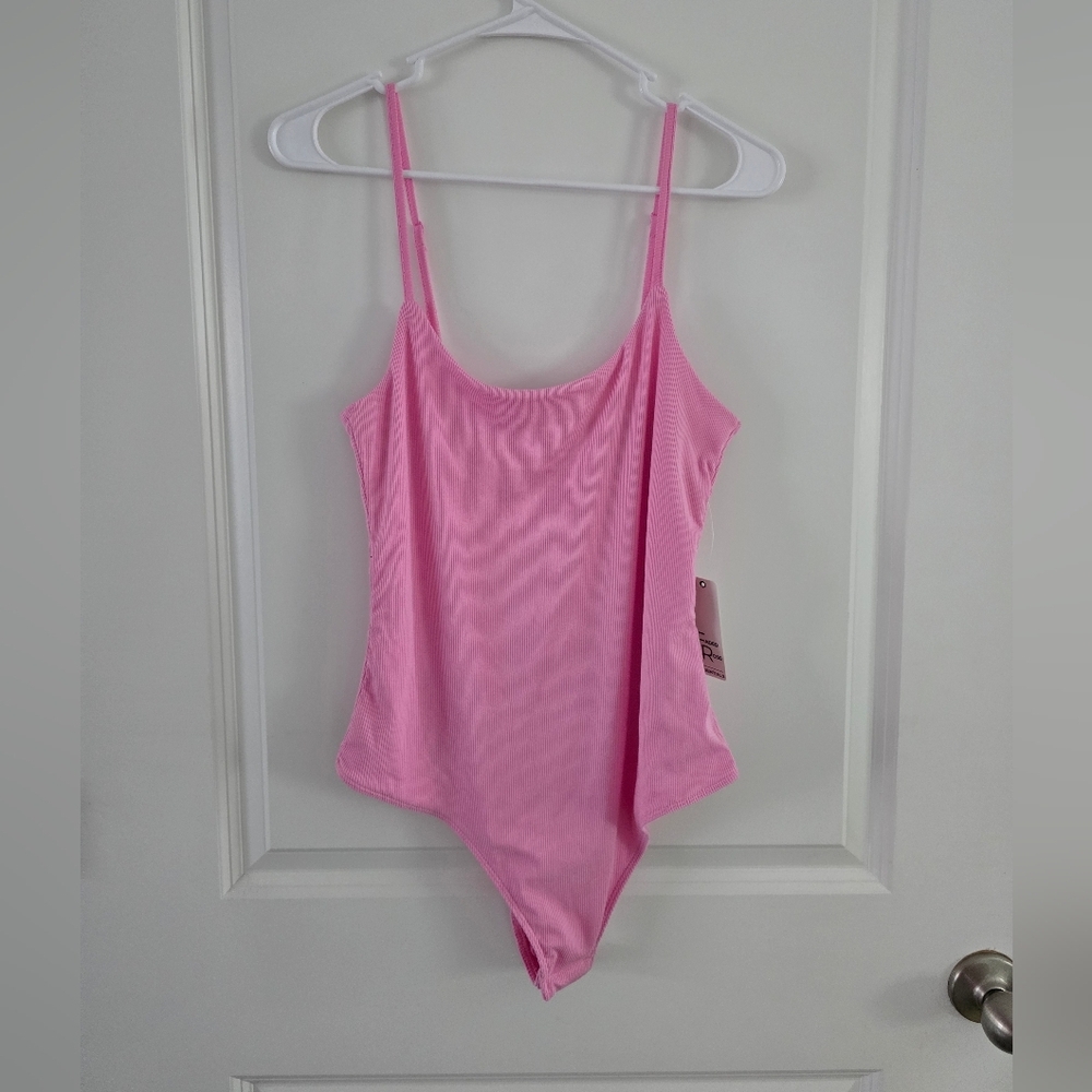 Faded Rose Vibrant Pink Sleeveless Fitted Bodysuit